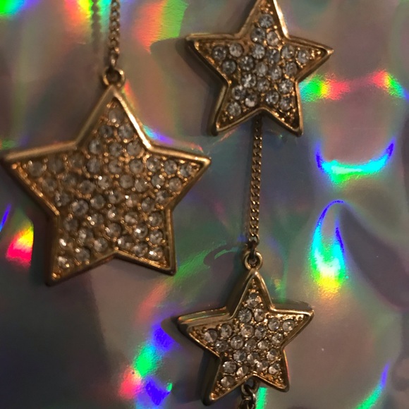 Crystal rhinestone star Betsey John vTg earrings